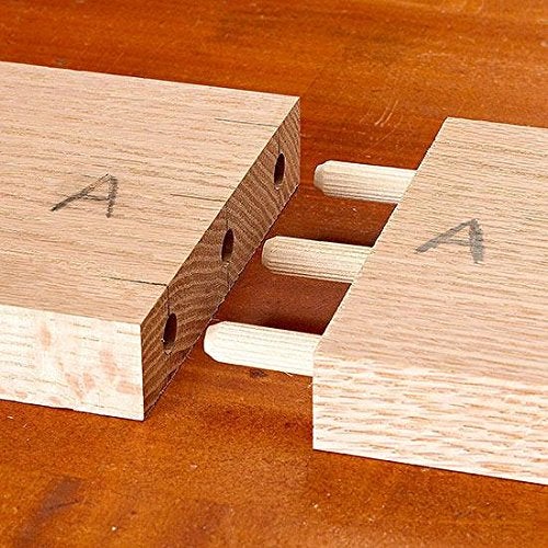 Wolfcraft 2960405 1/4 in (6 mm) x 1 1/8 in (29 mm) Fluted Beechwood Dowel Pin  36-Pack - Image 3